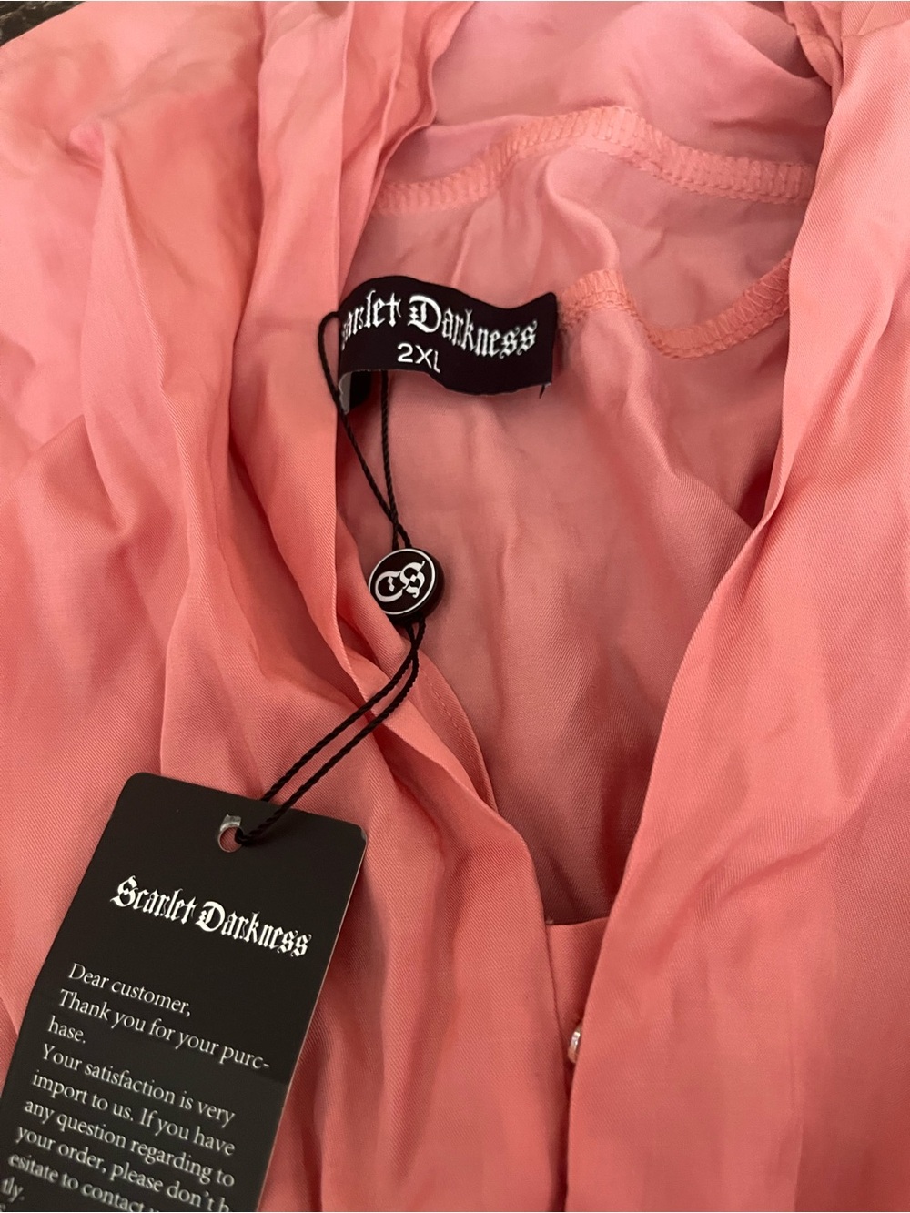 Scarlet Darkness Pink Ruffle Lace Button-Front Blouse - Picture 8 of 13